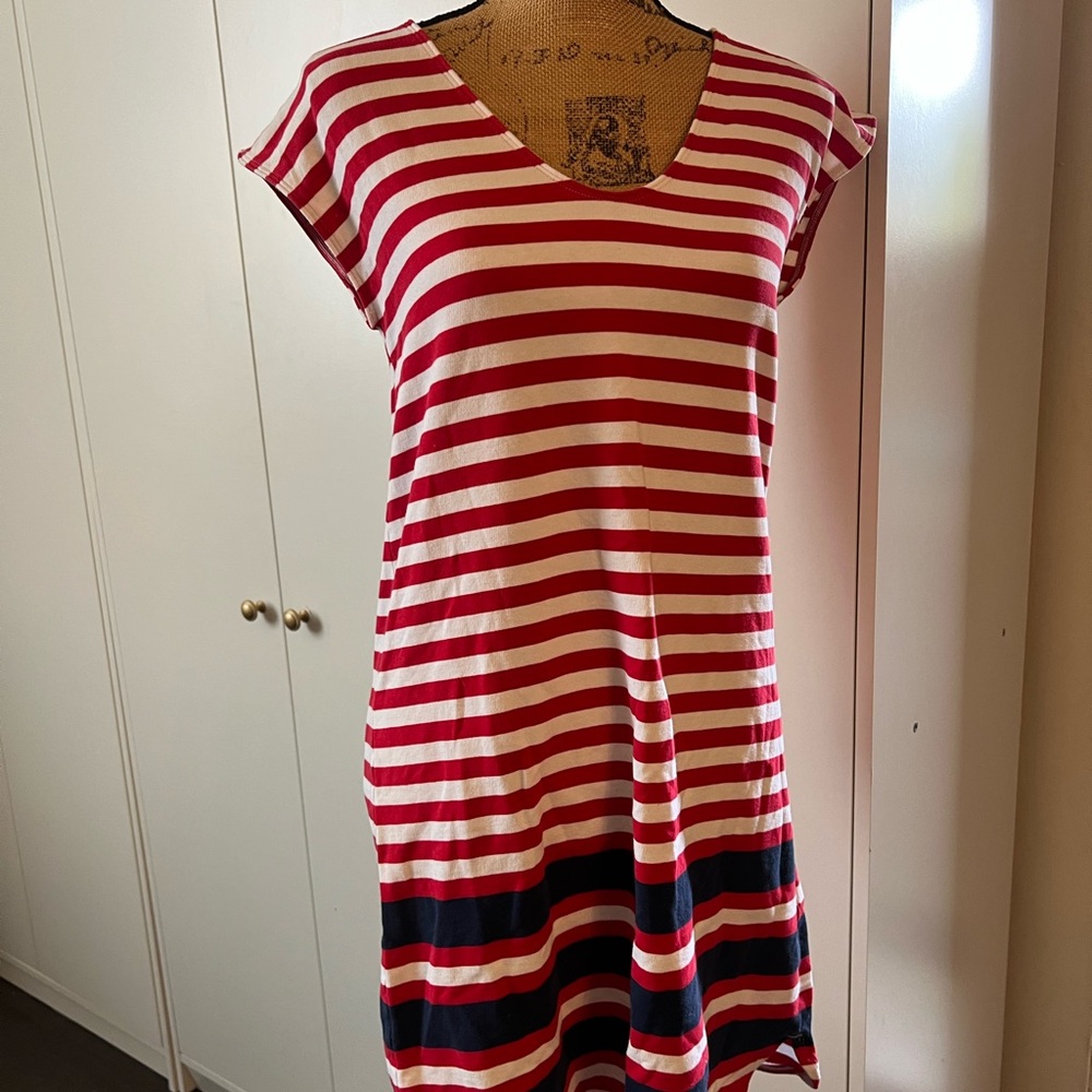 Vineyard Vines Red and White Striped Dress